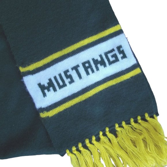 Vintage Y2K MUSTANGS Blokecore Soccer Football Sports Knot Fringe Neck Scarf - Picture 2 of 3